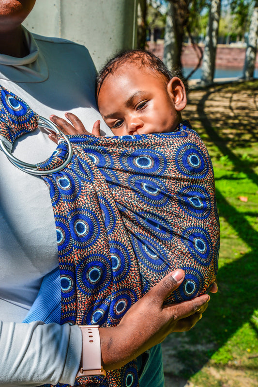 Blue and Yellow Ring Sling Carrier